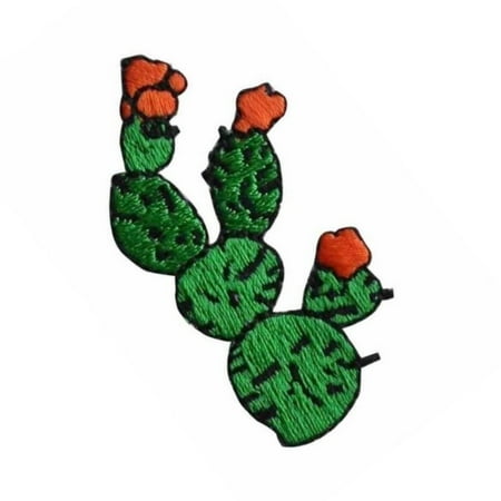 - ID 1339 Cactus Flowering Patch Western Desert Plant Embroidered Iron On Applique