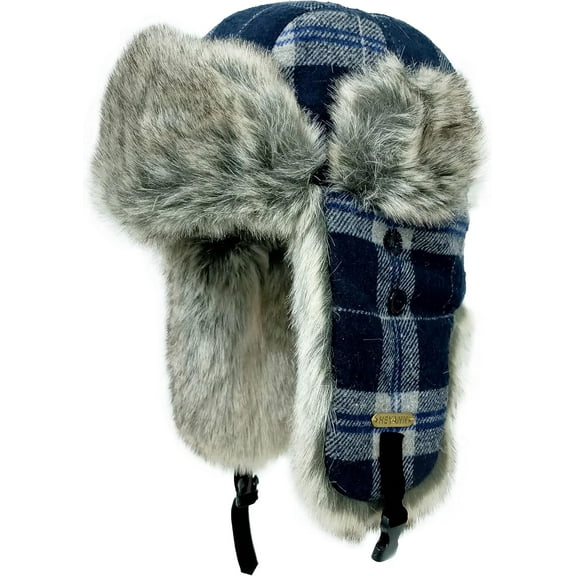 Trapper Hat,Warm Faux Fur Trooper Ushanka Russian Bomber Eskimo Pilot Winter Hats with Ear Flaps for Men and Women