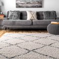 thumbnail image 3 of nuLOOM Amelia Moroccan Lattice Tassel Shag Area Rug, 6' Square, Off White, 3 of 4
