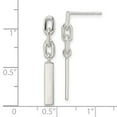 thumbnail image 3 of Auriga 925 Sterling Silver Bar & Chain Link Post Dangle Earrings for Women(L-28mm, W- 3mm), 3 of 4