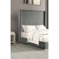 thumbnail image 2 of Restonic Gray Color 1pc Queen Size Bed with Fur Chenille Fabric & Mattress Ready, 2 of 7