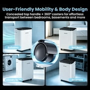 HUMSURE 70 Pints Dehumidifier for Basements with Drain Hose, Large Dehumidifier Covers up to 4500 Sq. Ft, Auto Defrost, 24H Timer, White