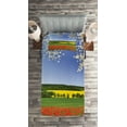 thumbnail image 2 of Ambesonne Colorful Quilted Coverlet 2 Pcs, Poppy Field Landscape, Twin Size, Multicolor, 2 of 2