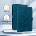 thumbnail image 4 of FJLBDE Case for iPad Mini 7 A17 Pro 2024/Mini 6 2021 8.3 Inch 7th/6th Gen, Embossed Flower Leather Flip Wallet Folio Stand Cover, Blue, 4 of 7