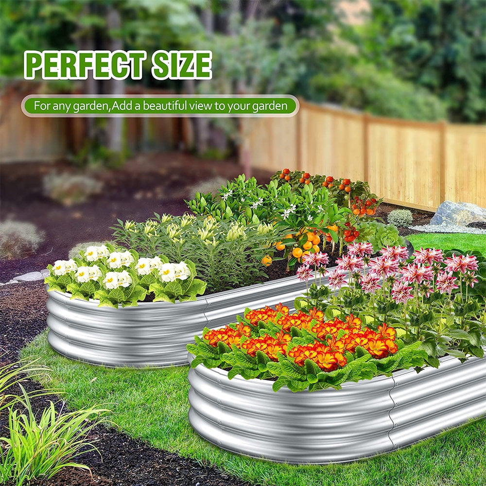 Holaki Galvanized Planter Bed,Galvanized Raised Garden Bed Kit