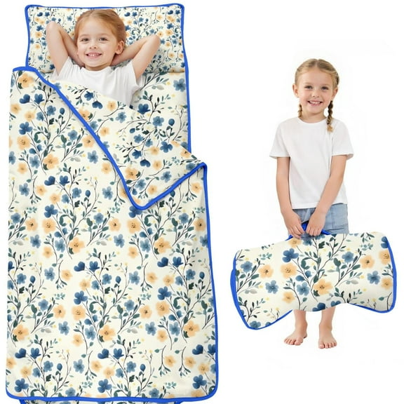 Pioneer Flower Floral Print Pattern Toddler Nap Mats for Kids Preschool,Sleeping Mat Bag or Kids,Toddler Sleeping Bag,Toddler Nap Mat or Daycare
