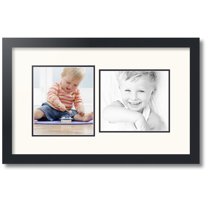 ArtToFrames Collage Photo Picture Frame with 2 - 7.5x8.5" Openings, Framed in Black with White and Black Mats (CDM-3926-108)