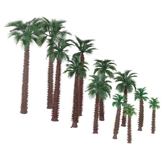QccHieUs 12pcs Rainforest Jungle Palm Trees HO N Scale Trains Wargame Diorama Scenery DIY