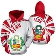 thumbnail image 3 of Sudadera con capucha con estampado 3D de la bandera de Perú para hombres y niños, sudadera informal deportiva de manga larga, sudadera con capucha con gráfico del emblema de Perú, 3 of 5