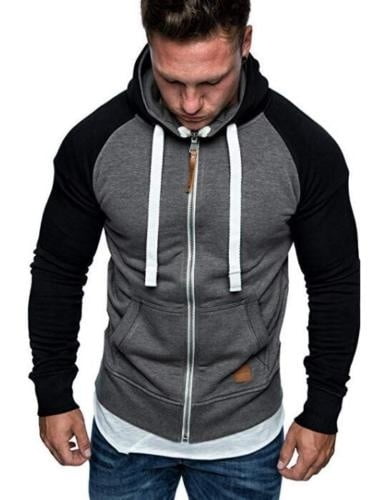 Mens Fleece Hoodie Jacket Sweater For Layering Warm Lounge Full Zip Up S-XXL