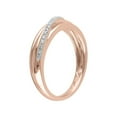 thumbnail image 2 of Rose Plated Sterling Silver Accent Diamond Crossover Ring, 2 of 4