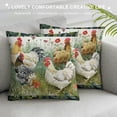 thumbnail image 3 of Nawypu  Chicken and Rooster Throw Pillow Cover in The Grass on White Background Colorful Watercolor Blend Printed Cushion Cover Couch Pillow Case Sham Pillowcases, 3 of 5