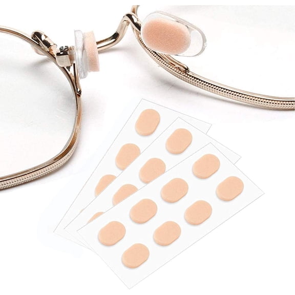 Adhesive Eyeglass Nose Pads 3-Pack - Soft Silicone Anti-Slip Stick-On Nose Pads for Glasses and Sunglasses, 1.0mm Skin Color