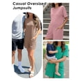 thumbnail image 4 of Anygrew Rompers for Women Casual Short Sleeve Oversized Athletic Workout Reversible Hot Shot Tee Romper Deep Pockets, 4 of 6