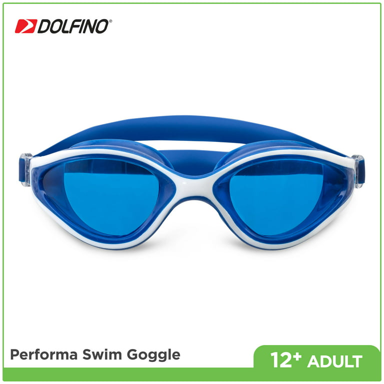 White Swimming Blue Sport Goggles and Dolfino Performa