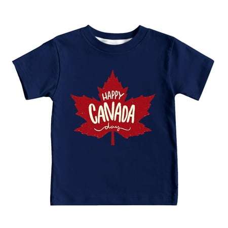 

Children s Summer Short Sleeve T Shirt Canada International Day Maple Leaf Letter Print Comfortable Loose Tops Children s Clothing Long Sleeves Boys Shirts Boys Athletic Tops for Toddler Boys Boys