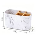 thumbnail image 2 of AOLIGO 5 Slot Toothbrush Holder for Bathroom, Electric Toothbrush Organizer with Removable Compartment, Marble White, 2 of 7