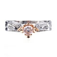 Big Sale! Moiity Rose Flower Color Separation Simulated Diamond Ring 9
