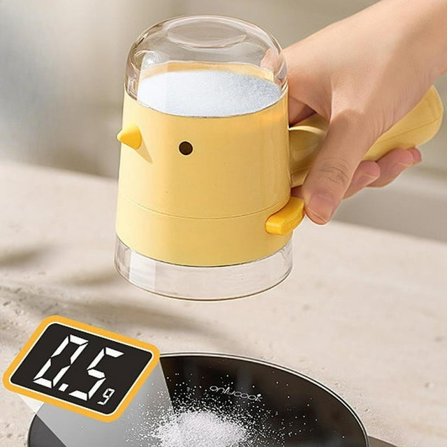 Dispensador de especias sellado, salero, herramienta de cocina a prueba de polvo, botella de condimentos de precisión cuantitativa, contenedor de Amarillo