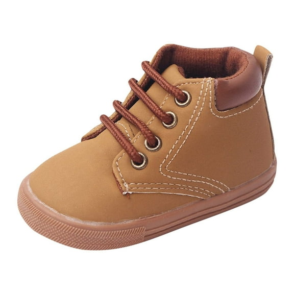Sock Shoes Toddler Size 0-6 Months Sports Flat Bottom Non Slip Round Toe High Top Solid Color Hook Loop Flats Comfort Lightweight Elastic First Birthday Brown Boots