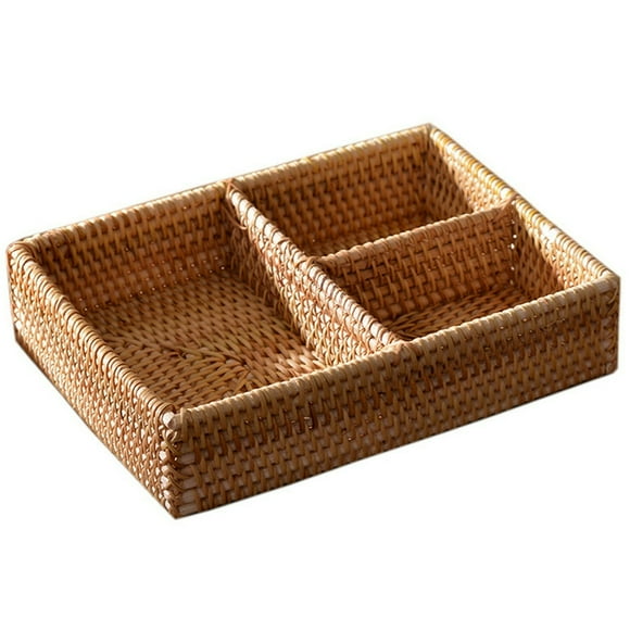 Coffee Table Storage Basket For Homes Kitchens Offices Living Rooms Home Decor Snack Display Durable Rattan Woven