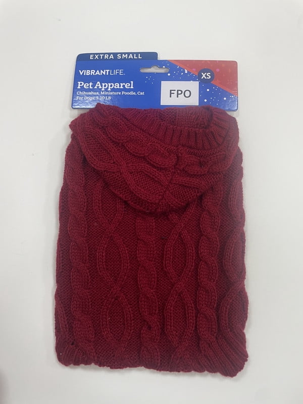 RED CABLE SWEATER XS