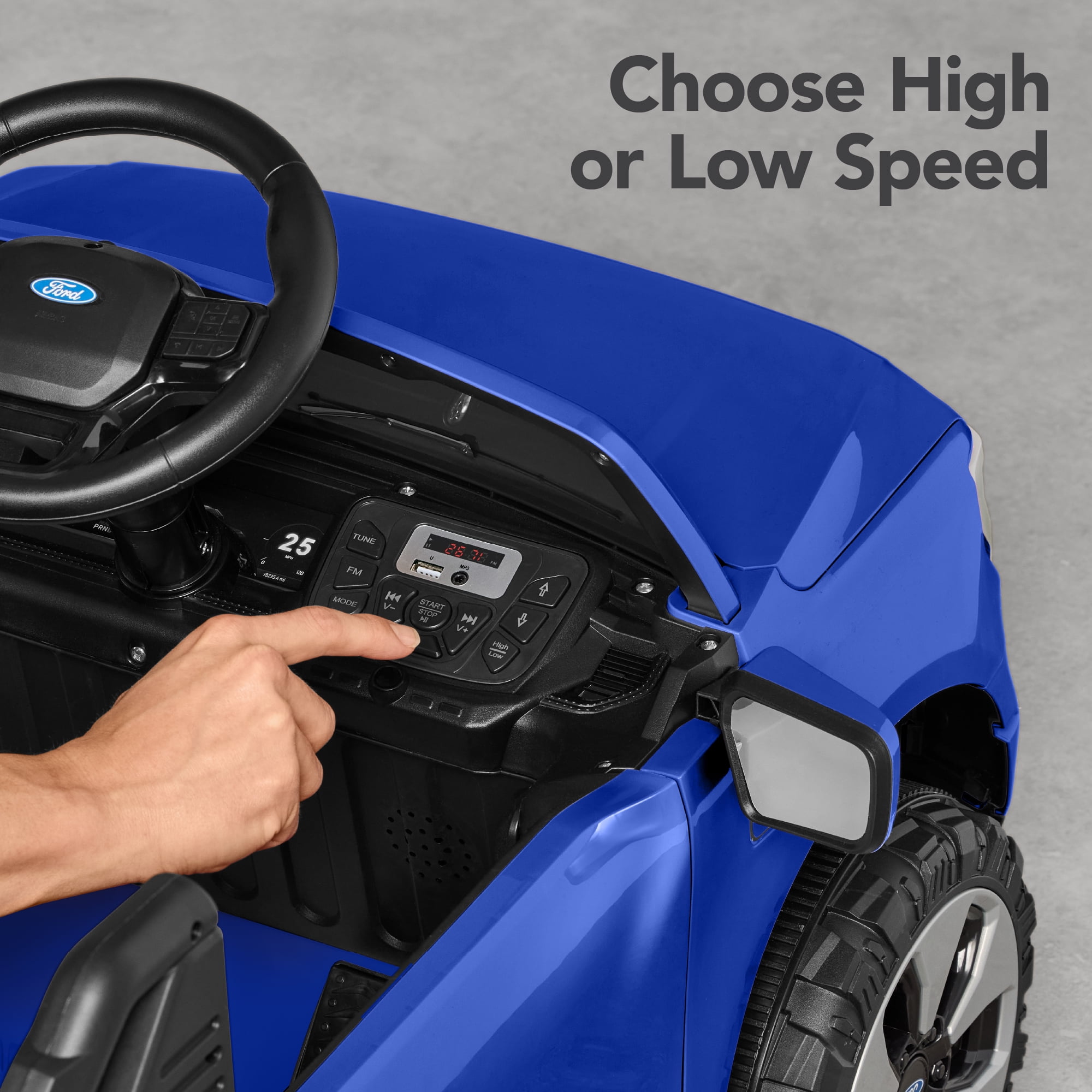 Best Choice Products Kids 12V Ride On Car Officially Licensed Ford Lightning Truck w/ Remote, LED Lights - Blue