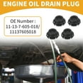 thumbnail image 2 of Reparación de rosca del tapón de drenaje de aceite Unique Bargains No.11137605018 para BMW 228i 2.0L L4 - Gas 2014-2018 Plástico Negro 4 Pcs, 2 of 6