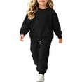 thumbnail image 3 of XAOFW Girl Outfits Long Sleeve Solid Color Sweatshirt Jogger Sweatpants Little Girls Fall Winter Cozy Clothes Sets 14-15 Years, 3 of 9
