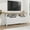 White + Natural, variant on Garvee Boho TV Stand for TVs up to 70 Inch, 63" Rustic Entertainment Center with 4 Doors & Open Shelf, Adjustable Storage for Living Room, Bedroom, Natural