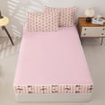 thumbnail image 4 of Homewish Black Bowknot Zipper Full Size Comforter Sets with Fitted Sheet and 2 Pillowcases For Girls,Cute Bows Kawaii Loves Print Zipper Bedding Set,Reversible,4-Piece, 4 of 7