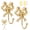Gold, variant on 2Pcs Bow Wall Hook Easy Install Iron Gold Functional Hook Decorative Towel Hanger with Screw for Bathroom Bedroom Closet