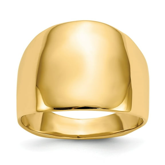 Real 14kt Yellow Gold Polished Dome Ring Size: 6; for Adults and Teens; for Women and Men