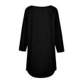 thumbnail image 4 of Black Fitted Graphic Tees for Women, Polyester Women'S Blouses, 3/4 Sleeve Shirts for Plus Size Women, Plus Size Woman Shirts, Solid Color Weekend Solid Color Womens Shirts Dressy Casual, 4 of 5
