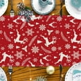 thumbnail image 5 of Red Christmas Reindeer Table Runner 13x72 Inch Pine Branches Snowflakes Winter Kitchen Dinning Table Decoration for Home Party Decor, 5 of 6