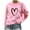 Pink, variant on ShiShine Womens Casual Crewneck Sweatshirt Long Sleeve Tops Cute Printed Pullover Loose Fit