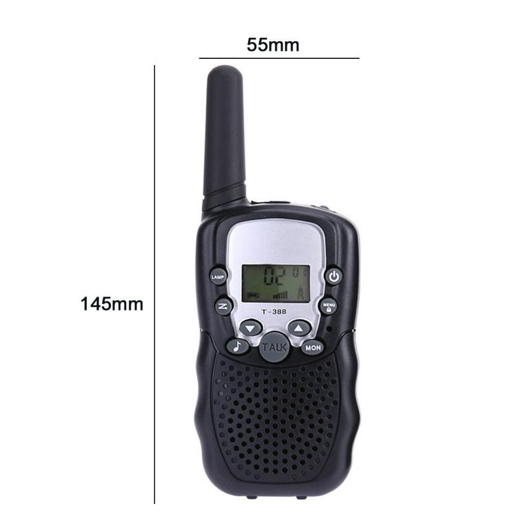 Bafierng 2pcs Mini Walkie Talkie 5km UHF 2 Way Radio Wireless for Amateur  (Black)