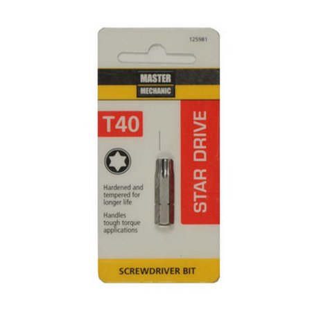 

Master Mechanic 125981 Mm Torx 40 1 Inch Insert Bit (Case of 6)