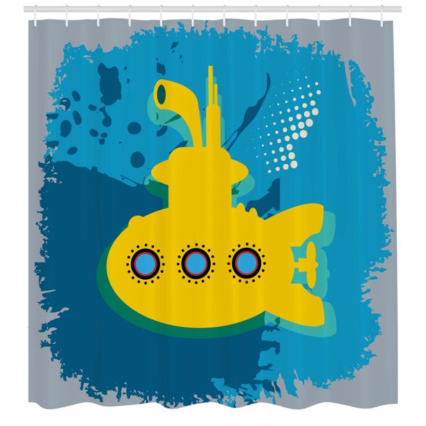 Yellow Submarine Decor Shower Curtain An Ilration Of A Yellow Submarine Decor Shower Curtain