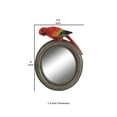 thumbnail image 5 of Round Wooden Framed Mirror with Parrot Sculpture Top, Multicolor, 5 of 5