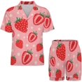 thumbnail image 3 of Sdmnsg-T Women Pajamas Shorts Sets Palm Trees Bananas PJs 2 Piece Button Down Shirt Lounge Pants Set, 3 of 8