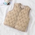 thumbnail image 2 of felwors Toddler Puffer Vest Boys Girls Vest Warm Winter Jacket Lightweight Sleeveless Buttons Coat (12-18 Months,Khaki), 2 of 4
