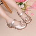 thumbnail image 5 of Staki Flower Girl Shoes Toddler Little Girl Mary Jane Dress Shoes Ballet Flats for Girl Party School Shoes Bowknot Princess Shoes(Gold,13 Little Kid), 5 of 7