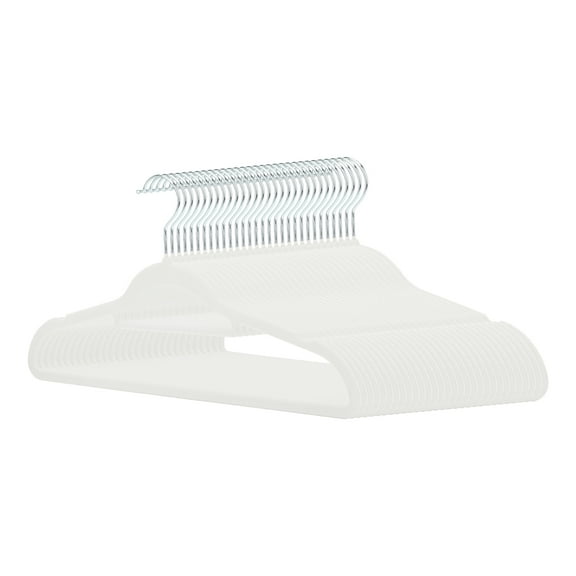 Unique Bargains Velvet Non-Slip Hangers Space Saving Clothes Hangers 30 Packs Beige
