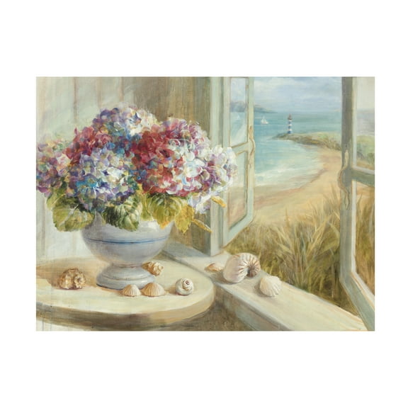 Trademark Fine Art 'Coastal Hydrangea' Canvas Art by Danhui Nai