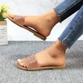 thumbnail image 2 of GJPBGK Women’s Rhinestone Slide Sandals Flat Open Toe Sandals One-Strap Slip-On Summer Slippers for Evenings, Travel, and Everyday Outfits, 2 of 6