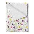 thumbnail image 2 of Tulip Soft Flannel Fleece Blanket, Limitless Tiny Little Tulip Motifs over Plain Backdrop Seasonal Romantic Concept, Cozy Plush for Indoor and Outdoor Use, 70" x 90", Purple Yellow, by Ambesonne, 2 of 5