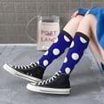thumbnail image 5 of Naloa Navy And White Polka Dot Knee Socks, High Socks Long Stretchy Sock Women Knee High Stocking, Long Socks for Women, 5 of 6