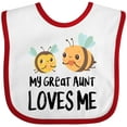 thumbnail image 3 of Inktastic Bees My Great Aunt Loves Me Boys or Girls Baby Bib, 3 of 4