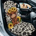 thumbnail image 2 of FOR U DESIGNS Highland Cow Spot Sunflower Print Car Seat Protector Towel Universal Fit for Front Seats, Multi-Purpose Running Towel for Outdoor Sport, Yoga, and Summer Travel, 2 of 7